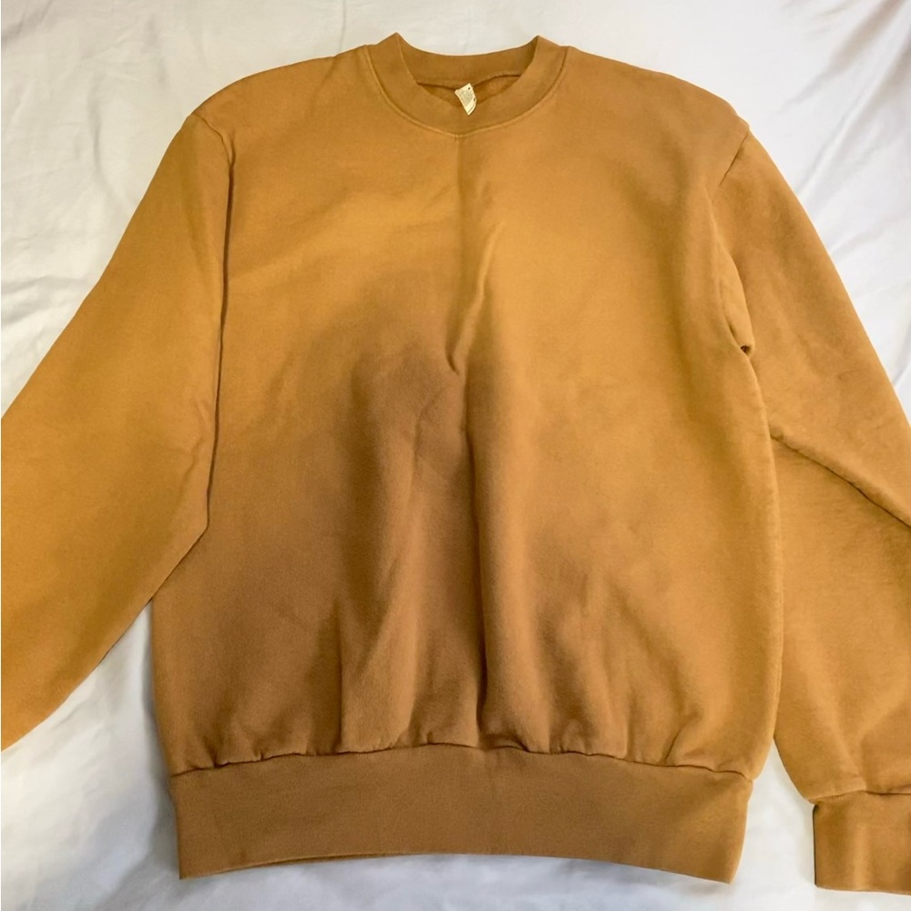 Los Angeles Apparel Crewneck Sweatshirt in Camel Brown